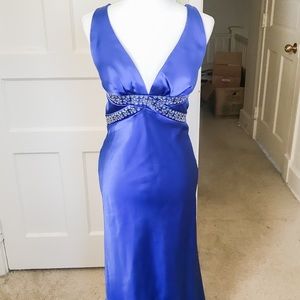 3/$30 Aspeed Royal Blue Cross Back Formal/ Prom Gown M